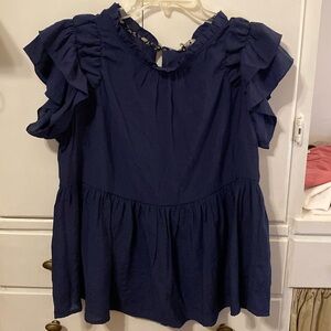 NWT Umgee navy blue cap sleeve top, S/M